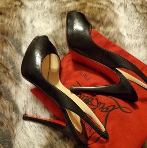 Christian Louboutin Black Sling Back Pump